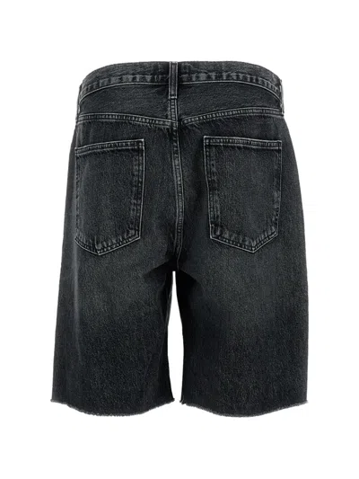 Agolde Anson Buttoned Shorts In Black
