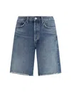Agolde Anson Denim Shorts In Blue