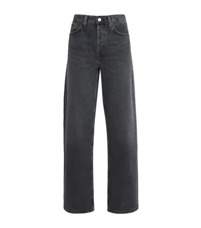Agolde Arc Bow-leg Jeans In Black
