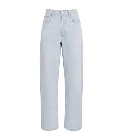 Agolde Arc Bow-leg Jeans In Blue