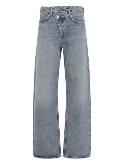 Agolde Conclusion Blue Regenerated Cotton Arc Criss Cross Jeans