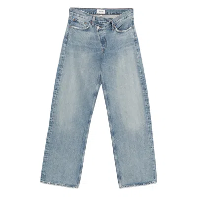 Agolde Arc Criss Cross Belt-loop Jeans In Blue
