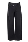 Agolde Arc Criss Cross Asymmetric Straight-leg Jeans In Black
