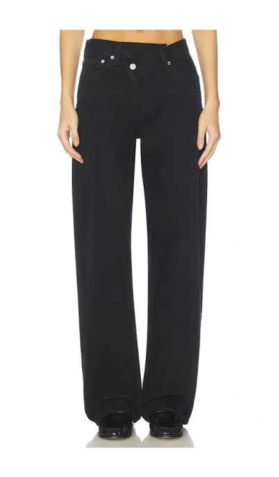 Agolde Arc Criss Cross Asymmetric Straight-leg Jeans In Black
