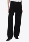 Agolde Arc Criss Cross Asymmetric Straight-leg Jeans In Black