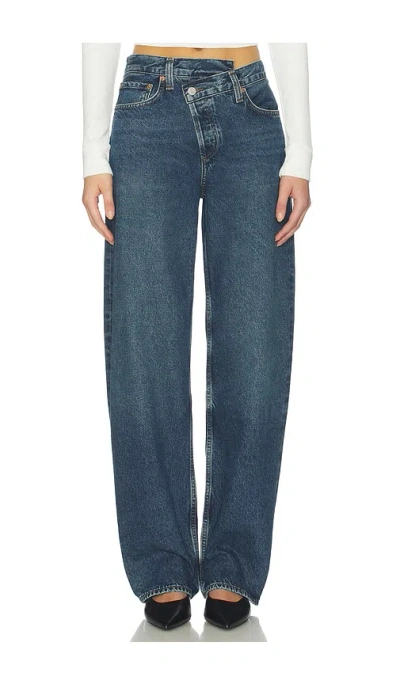 Agolde Arc Criss Cross Jeans In Blue