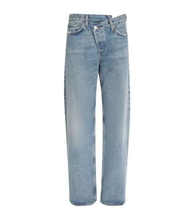 Agolde Arc Criss Cross Jeans In Blue