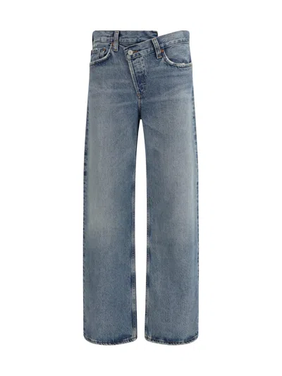 Agolde Conclusion Blue Regenerated Cotton Arc Criss Cross Jeans