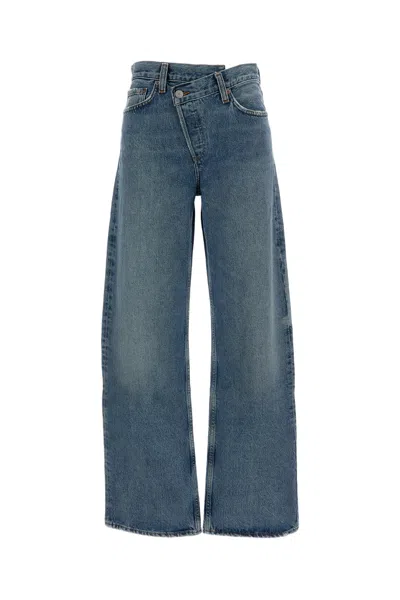 Agolde Arc Criss Cross Jeans In Blue