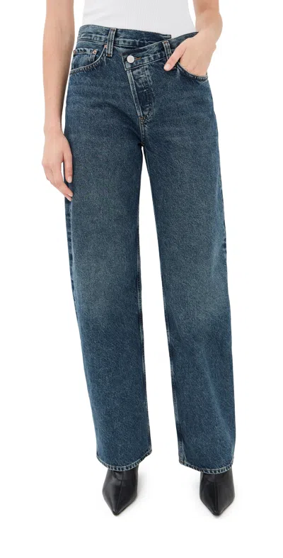 Agolde Arc Criss Cross Jeans Form In Blue