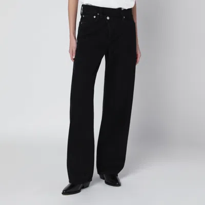 Agolde Arc Criss Cross Asymmetric Straight-leg Jeans In Black