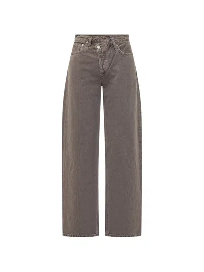 Agolde Arc Criss Cross Jeans In Neutral