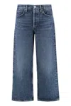 Agolde Denim Trousers With Belt Loops In Blue