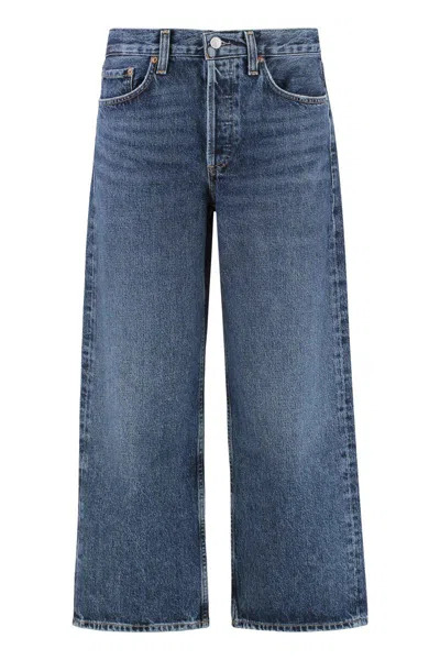 Agolde Wide-leg Denim Trousers In Blue