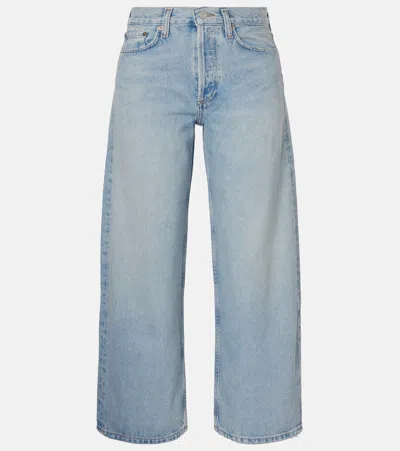 AGOLDE ARC CROPPED MID-RISE WIDE-LEG JEANS