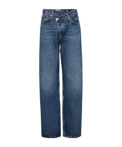 Agolde Arc Crossover Jeans In Blue