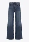 Agolde Cotton Flared Leg Denim Trousers In Blue