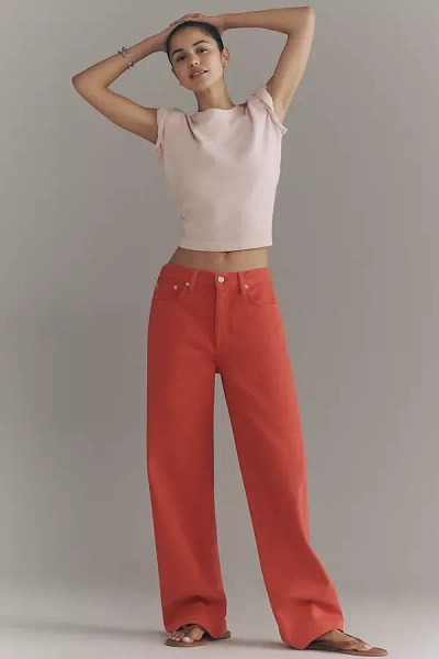 Agolde Arc High-rise Tapered Jeans In Red