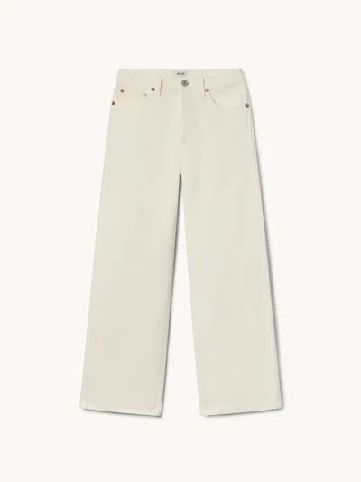 Agolde Low Slung Baggy Jeans In Solar In White