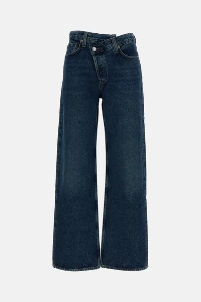 Agolde Arc Jeans With Interlaced Straps In Blue