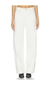 Agolde Vana Fold Wide-leg Jeans In White