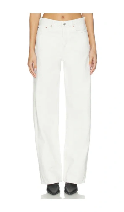 Agolde Arc High Rise Loose Wide Leg Jeans In Chalk White
