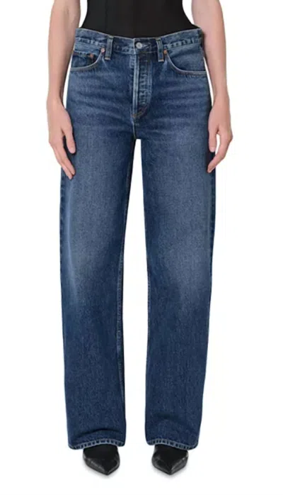 Agolde Arc Loose Wide-leg Jeans In Short Wave In Blue