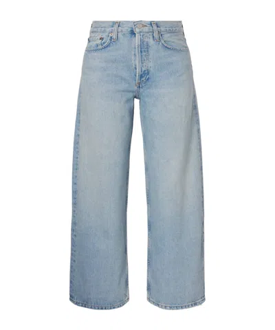 Agolde Arc Mid-rise Wide-leg Denim Trousers In Blue