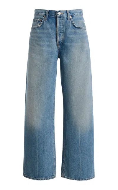 Agolde Arc Rigid Bow-leg Jeans In Blue
