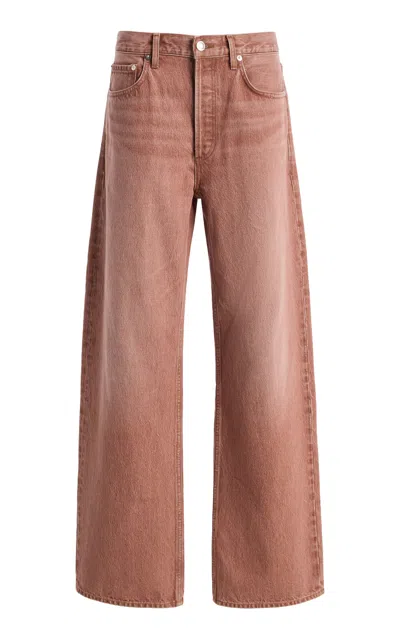 Agolde Arc Rigid Mid-rise Bow-leg Jeans In Brown