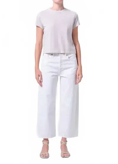 Agolde Arc Subtle Bow-leg Jean In Chalk White