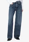 Agolde Arc Washed Straight-leg Jeans In Blue