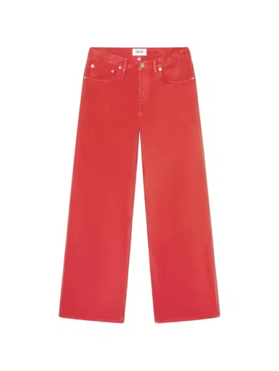 Agolde Arc Wide-leg Jeans In Red