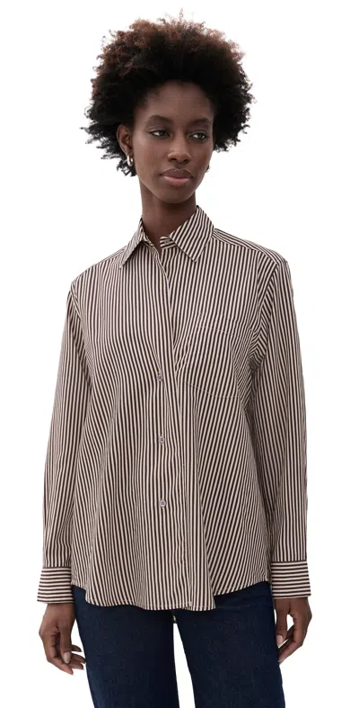 AGOLDE ARIS BUTTON DOWN SHIRT TRACE STRIPE/TEAL/MUSTARD