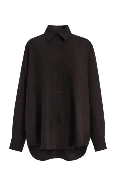 Agolde Aris Felted Wool Shirt In Brown