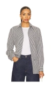 Agolde Aris Stripe Button-up Shirt In White