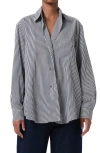 Agolde Aris Stripe Button-up Shirt In Blue