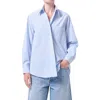 Agolde Aris Stripe Button-up Shirt In Blue