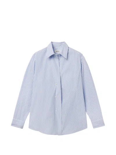 Agolde Aris Striped Shirt In Blue