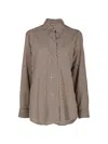 Agolde Aris Stripe Button Front Shirt In Neutral
