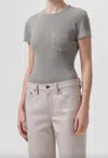 Agolde Arlo Rib Pocket Tee In Drab In Multi