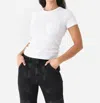 Agolde Arlo Rib-knit Pocket Tee In White