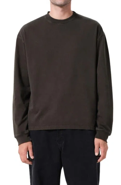 Agolde Asha Long Sleeve Cotton T-shirt In Brown