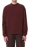 Agolde Asha Long Sleeve Cotton T-shirt In Burgundy