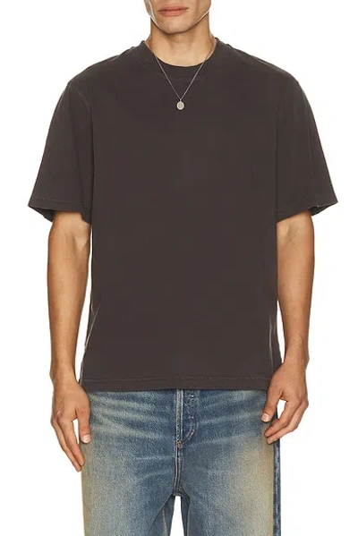 Agolde Asha Mock Neck Tee In Brown