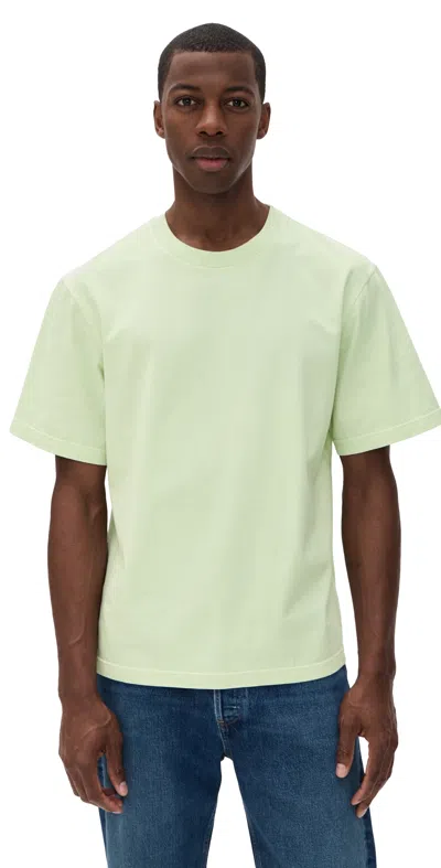 Agolde Asha Mock Neck Tee Mint Cream In White