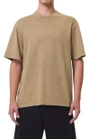 Agolde Asha Oversize Mock Neck T-shirt In Wheat
