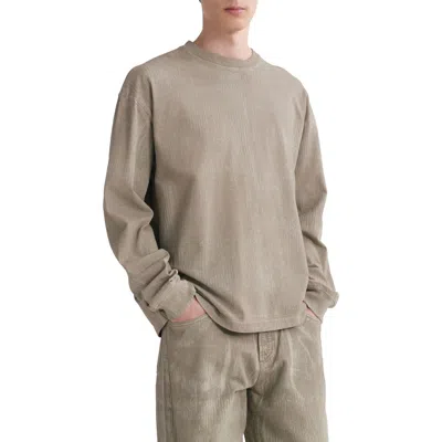 Agolde Asha Paint Print Long Sleeve T-shirt In Brown