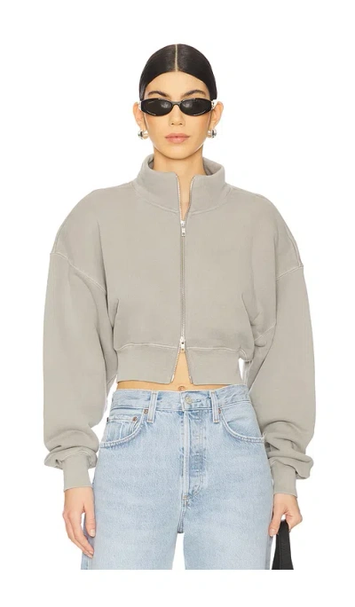 Agolde Asta Zip Sweatshirt In Grey