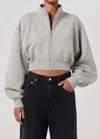 Agolde Asta Zip Sweatshirt In Drab